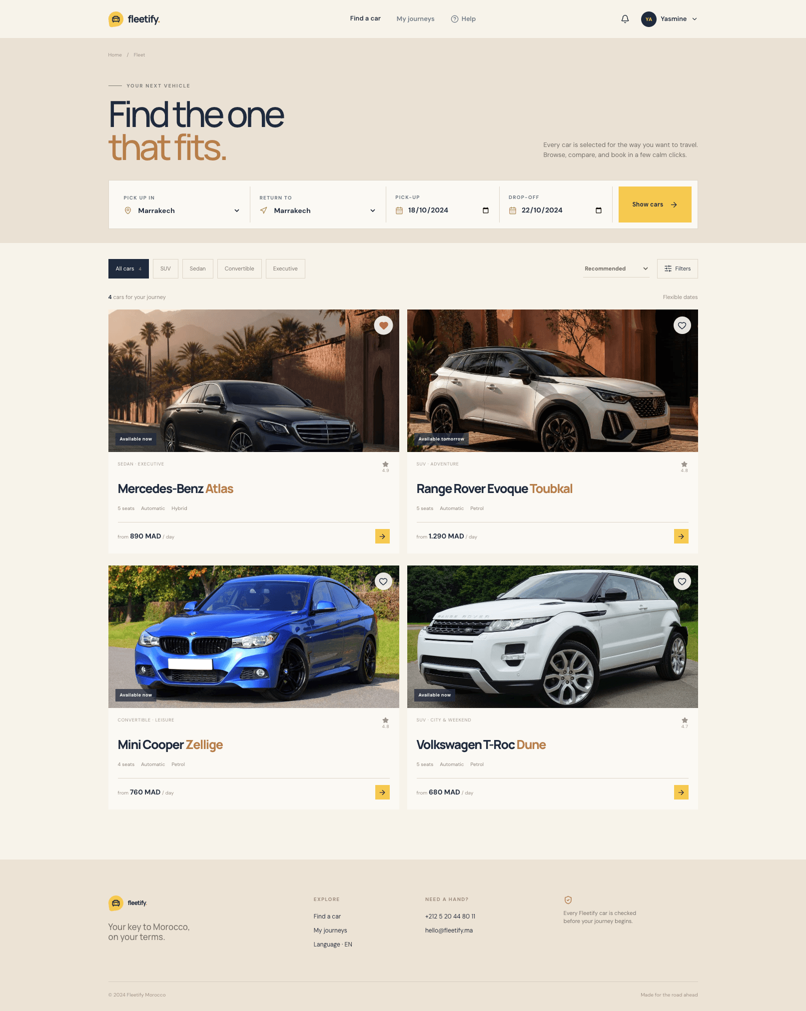 Fleetify customer fleet catalog